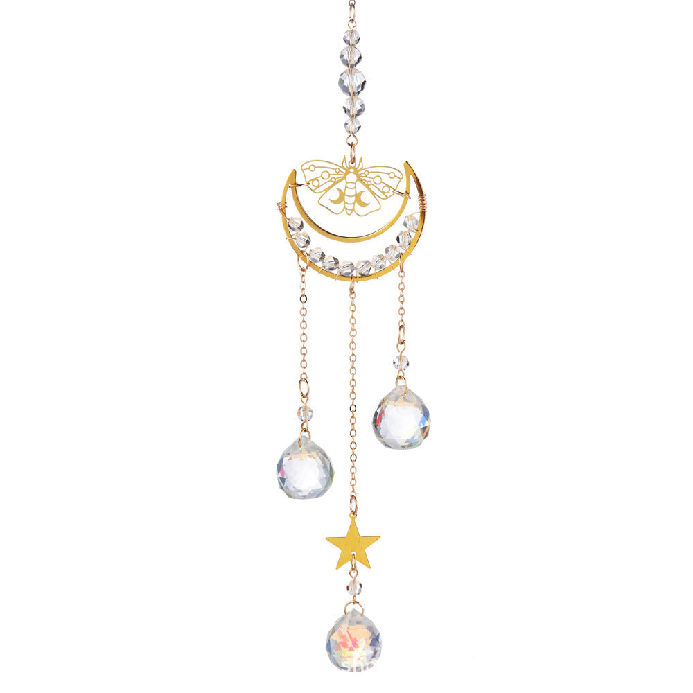 Magnifique pendentif lune papillon papillon attrape-soleil