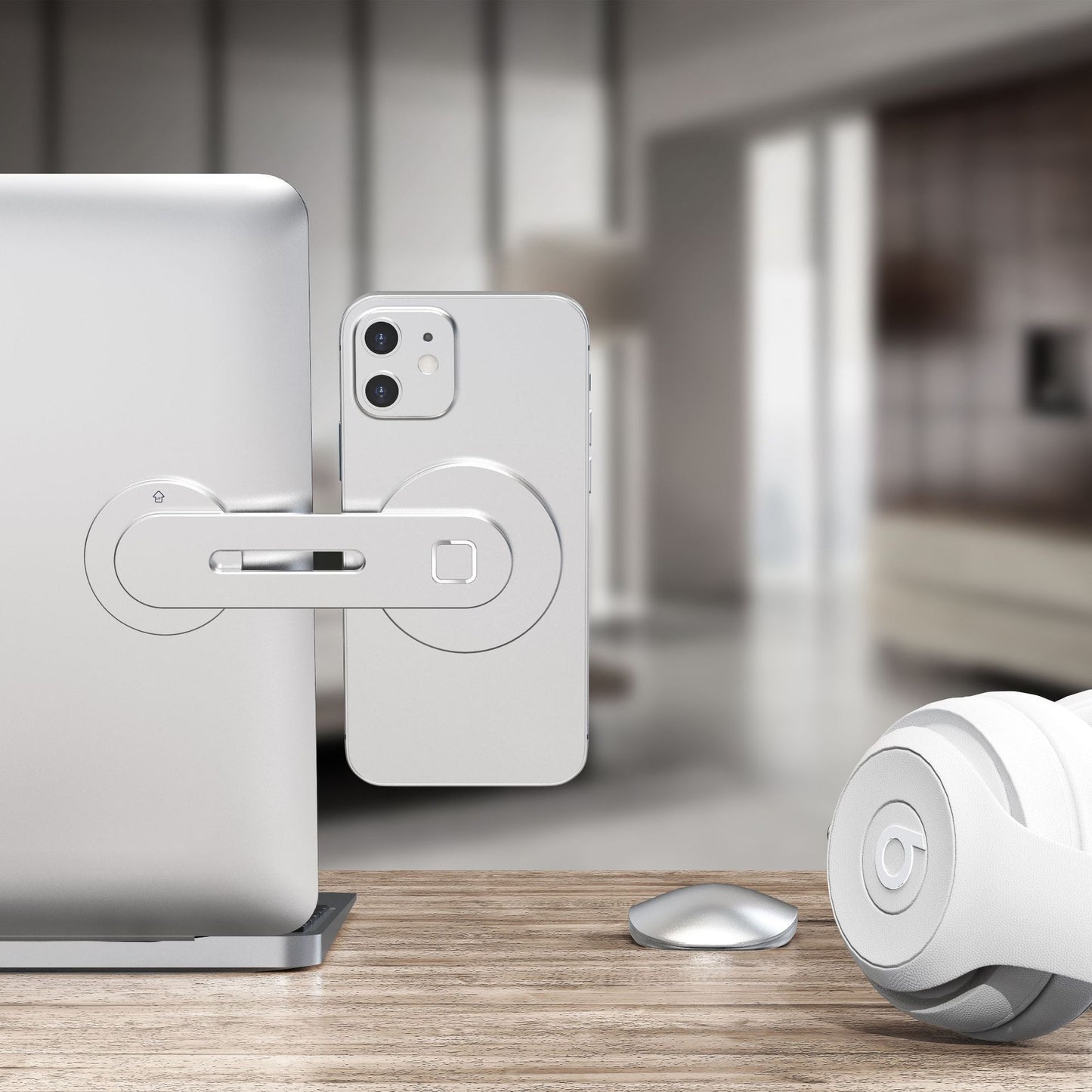 Soporte magnético para teléfono móvil, Base de pasta metálica plegable para Monitor de oficina, se adapta al teléfono móvil