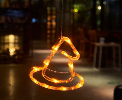 Lumières LED suspendues pour fenêtre d'halloween, araignée, citrouille, fantôme, horreur, lumières d'ambiance, lumières décoratives de fête de vacances, décoration de maison