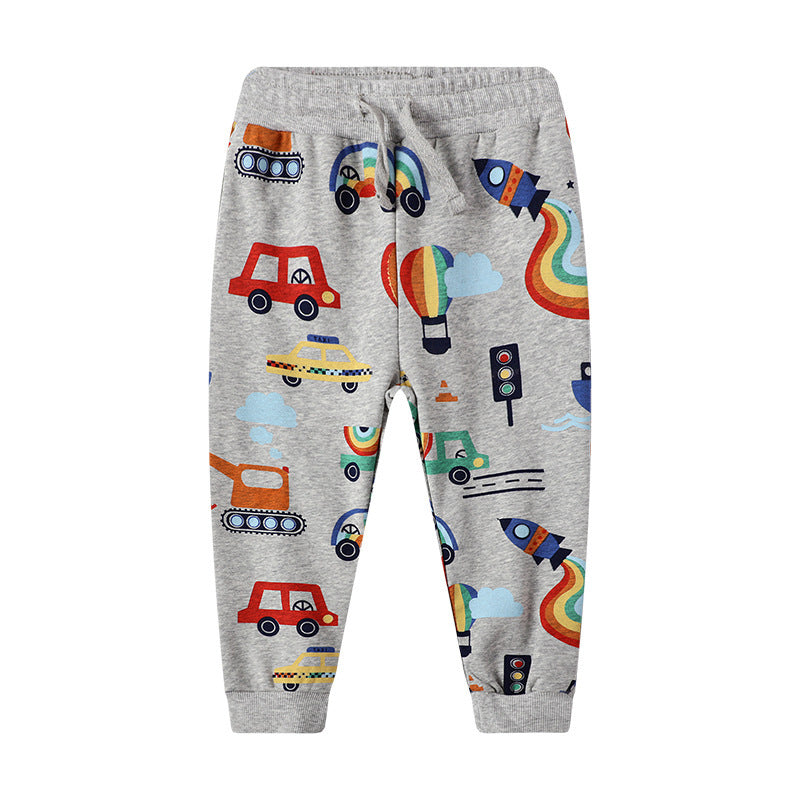 Pantalon tricoté pour enfants, pull de dessin animé, pantalon d'automne