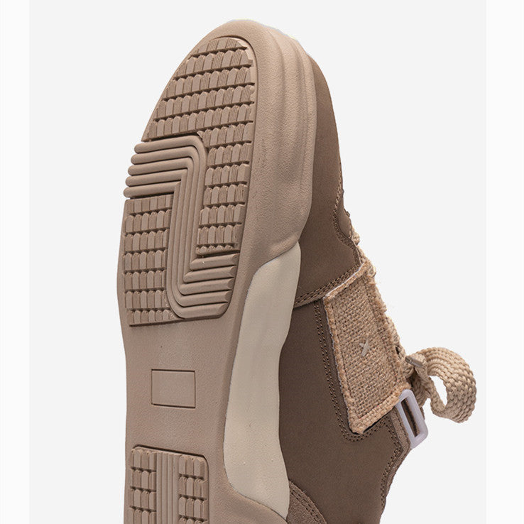 Zapatos vintage de cuero con parches versátiles e informales para hombre