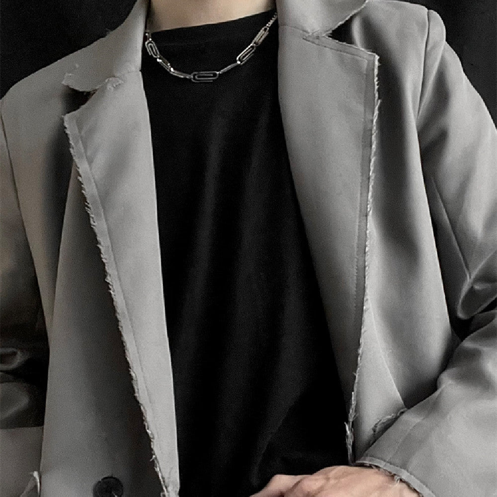 Collier en forme de clip en acier titane, personnalité