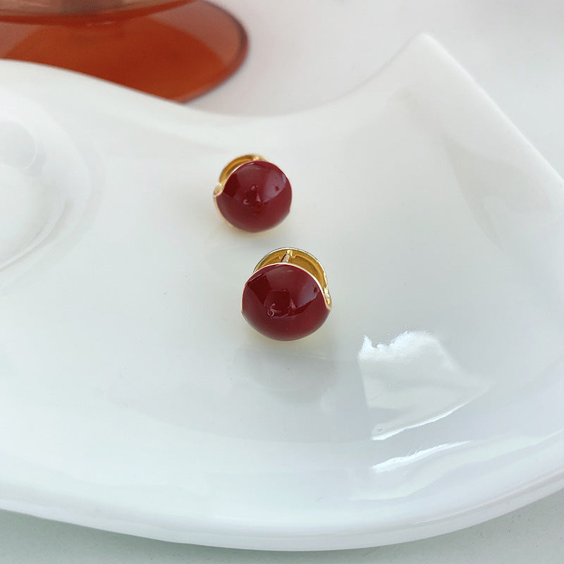 Pendientes de estilo escarchado con Clip para la oreja para mujer, aretes ligeros de lujo, de alta calidad, no se decoloran fácilmente, Jequirity, goteo de aceite Ins