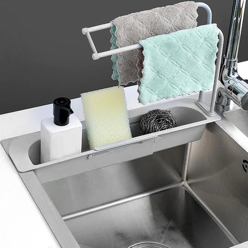 Support étagères d'évier télescopique, panier de vidange de rangement extensible pour la cuisine domestique