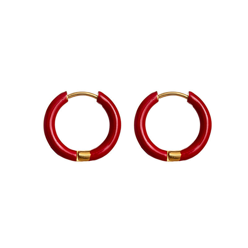 Collier d'huile coloré Clip d'oreille en acier inoxydable