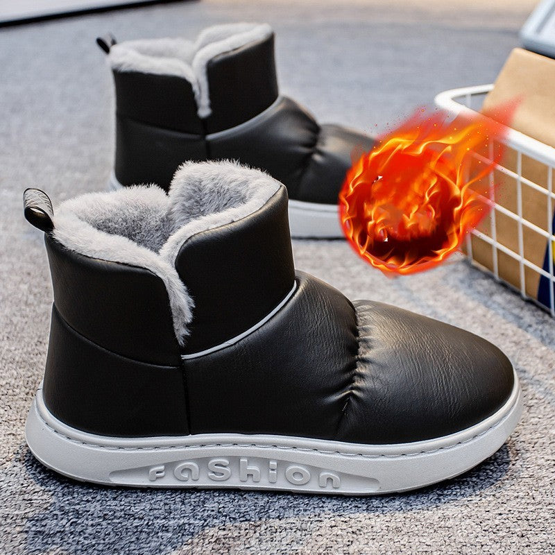 Chaussures à pain chaudes doublées de polaire d'hiver chaussures montantes en cuir décontractées pour hommes