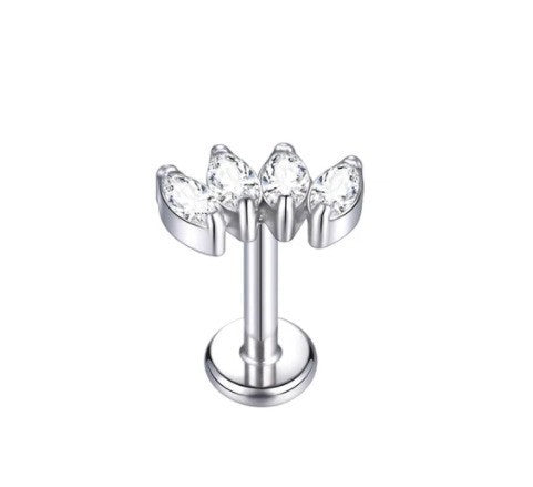 Couronne d'oreille en titane pur, fil interne, chaîne, pendentif, clous d'oreille, trèfle, Labret, produit de perçage