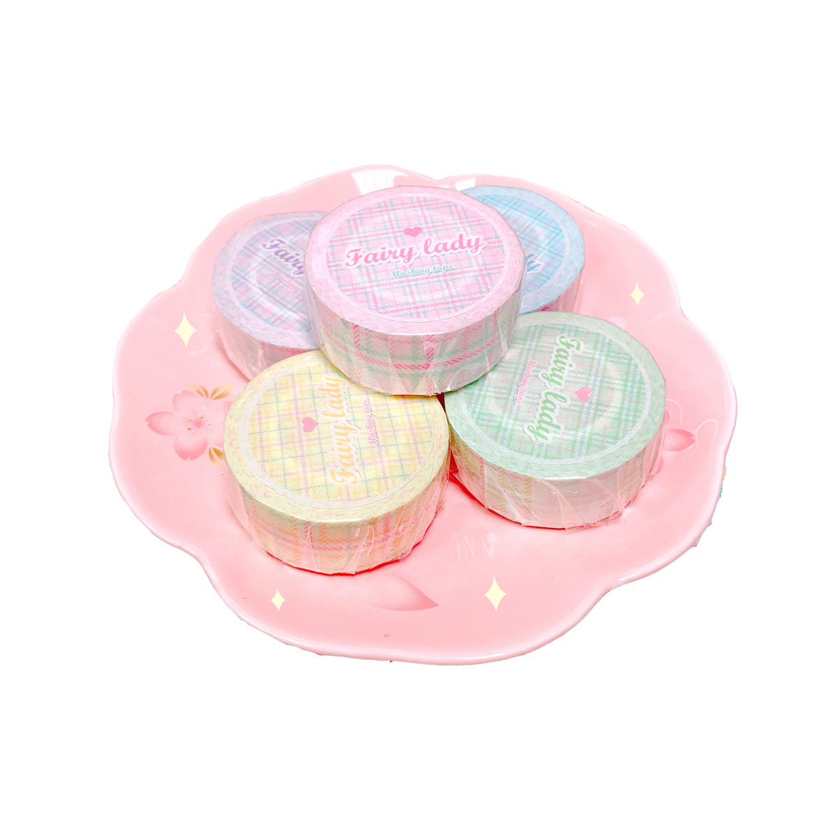 Cinta de papel decorativa a cuadros con cuenta manual.