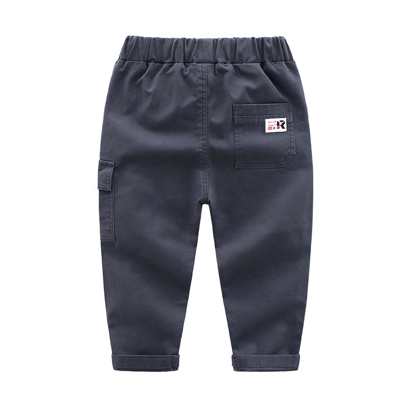 Pantalon décontracté pieds slim en coton pour enfants