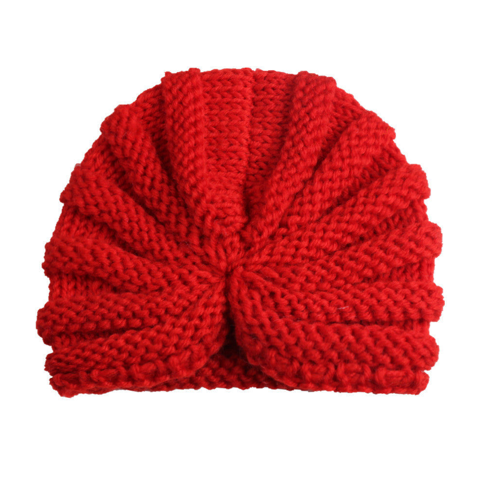 Casquette indienne en laine de couleur unie