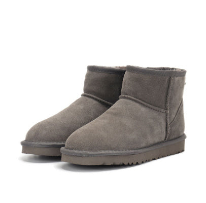 Botas de nieve de corte bajo Cuero Caucho Piel Moda Casual