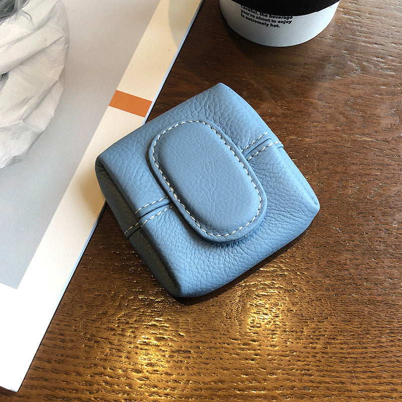 Porte-Monnaie Femme Boucle Première Couche en Cuir de Vachette Porte-Monnaie Porte-clés Sac de Transport