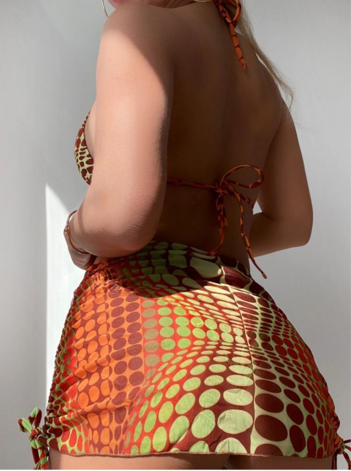 Maillot de bain bikini fendu imprimé pour femme