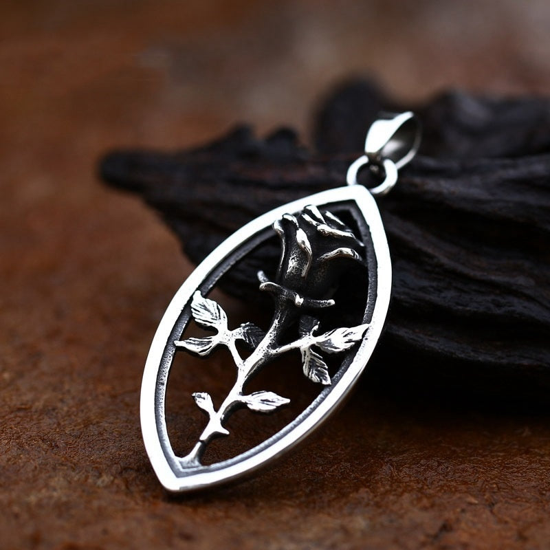 Pendentif en acier titane motif Rose creuse, mode Simple en acier titane pour hommes et femmes, accessoires en acier inoxydable
