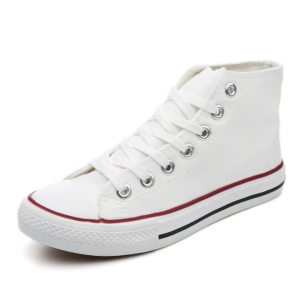 Chaussures montantes nouées en toile de couleur pure pour femmes