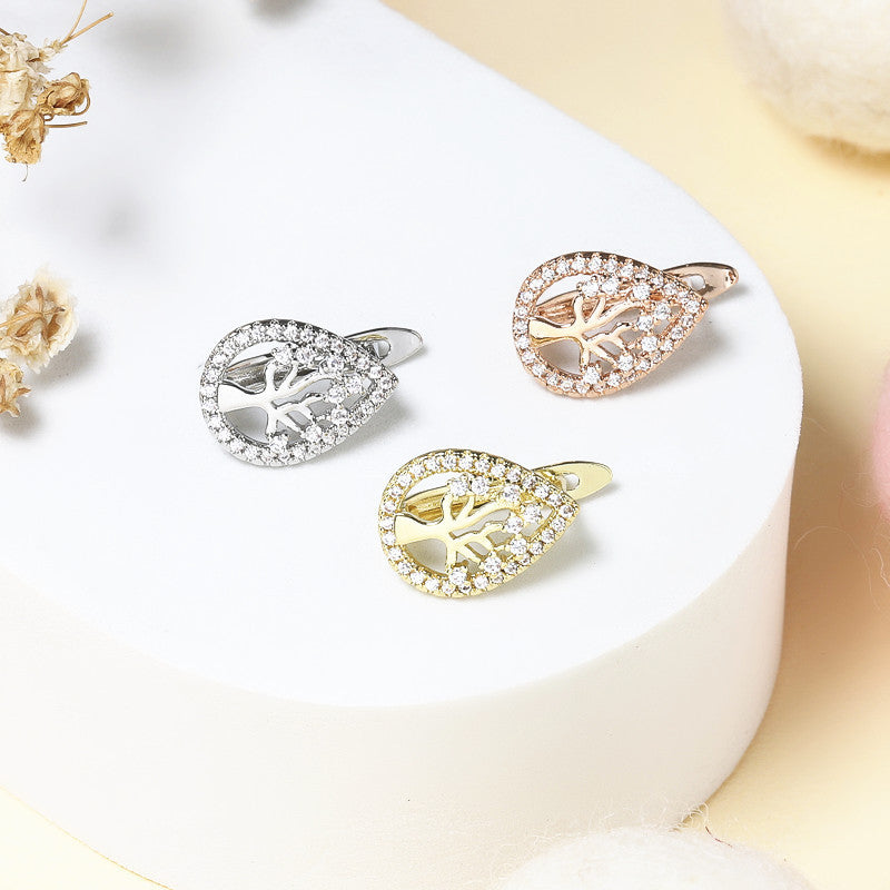 Boucles d'oreilles créatives en cuivre cloutées de zircon