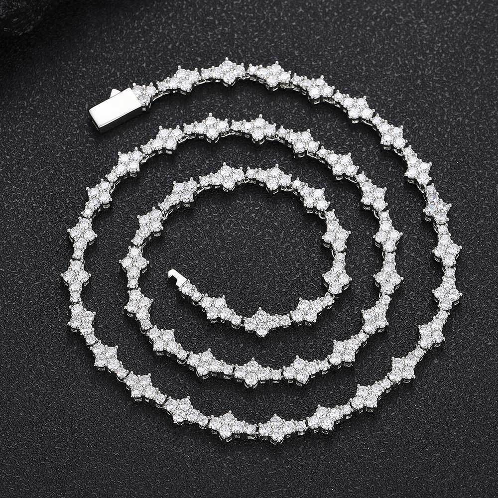 Collier de diamants en Zircon Tennis, ornement de marque de mode, plein de diamants