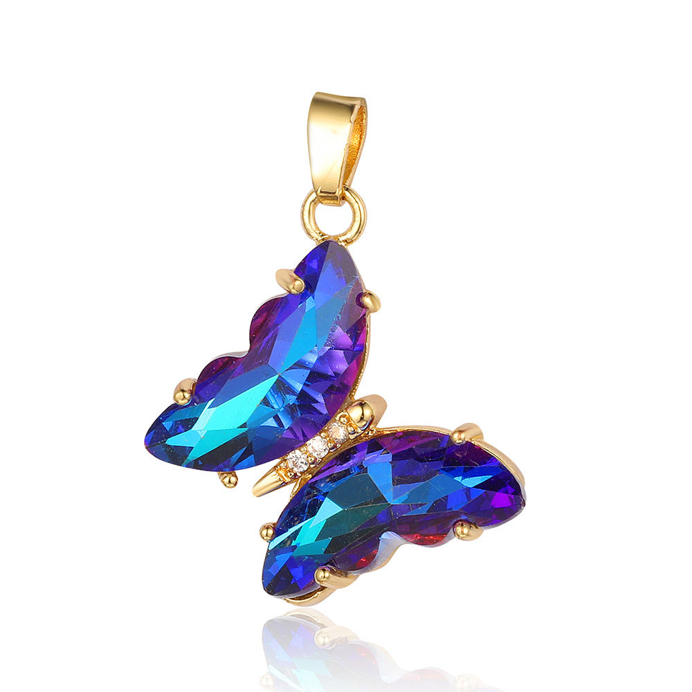 Pendentif en cristal de zirconium couleur cerf oreilles de lapin papillon