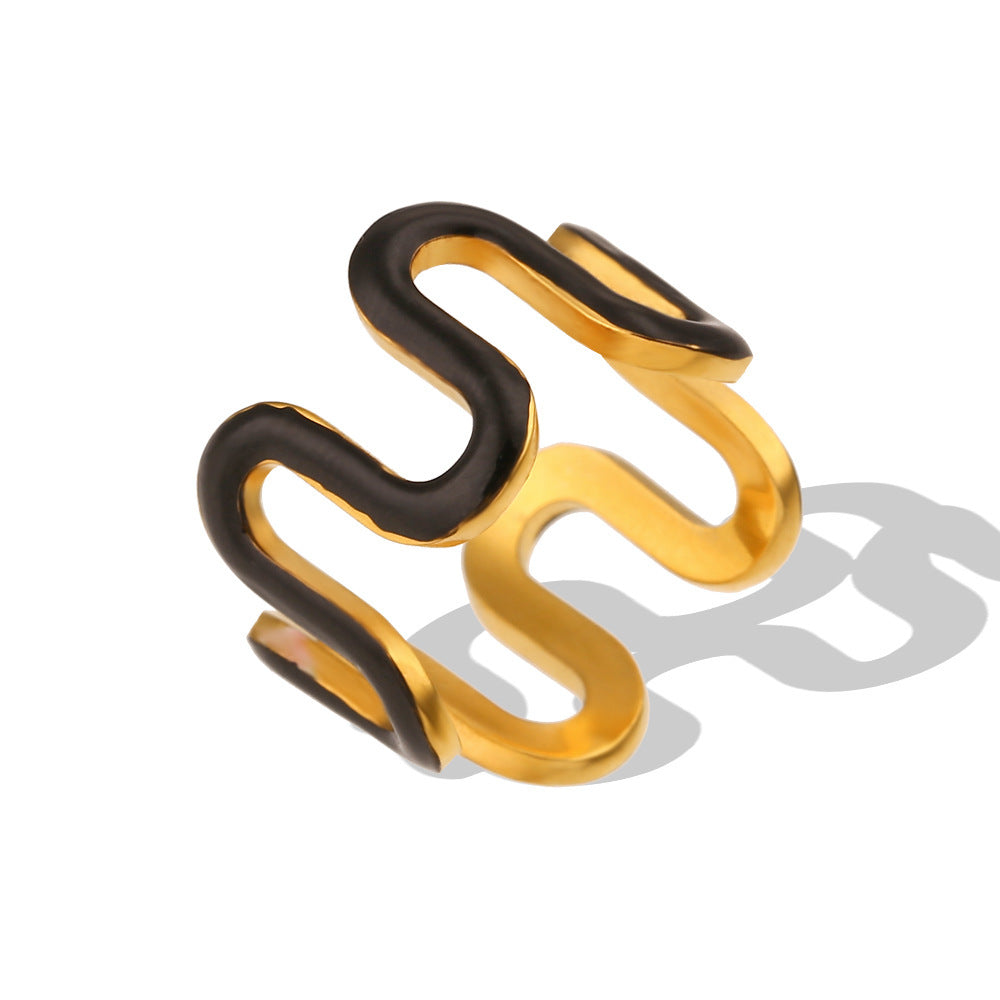 Simple Color Dripping Oil Fashion Ring