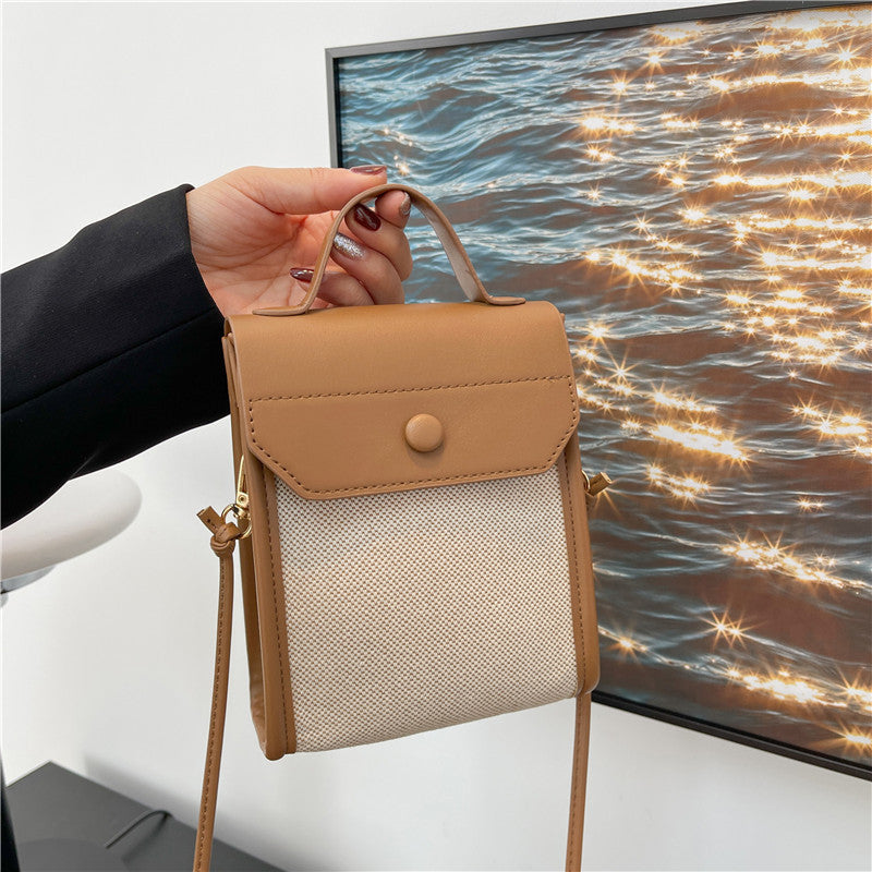Petit sac messager carré simple à bandoulière color block