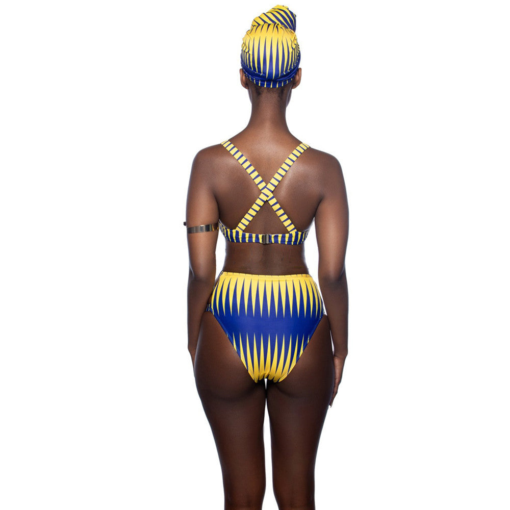 Bikini fendu taille haute