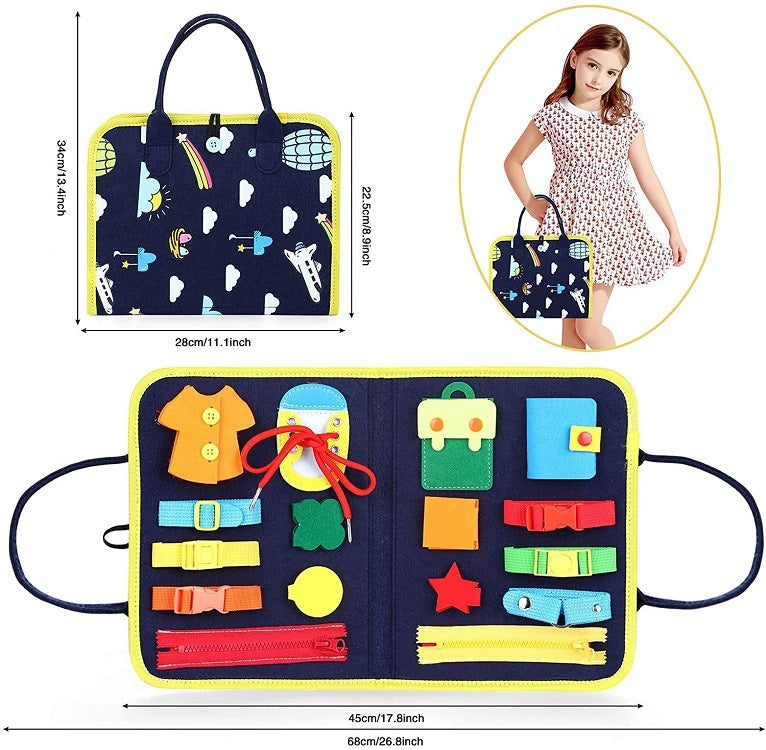 Nouveau livre occupé pour enfants, planche à habiller et boutonner, apprentissage des bébés, éducation précoce, jouet d'apprentissage sensoriel préscolaire