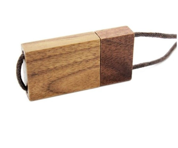 Clé USB en bois avec lanière, cadeau créatif en bois, clé USB