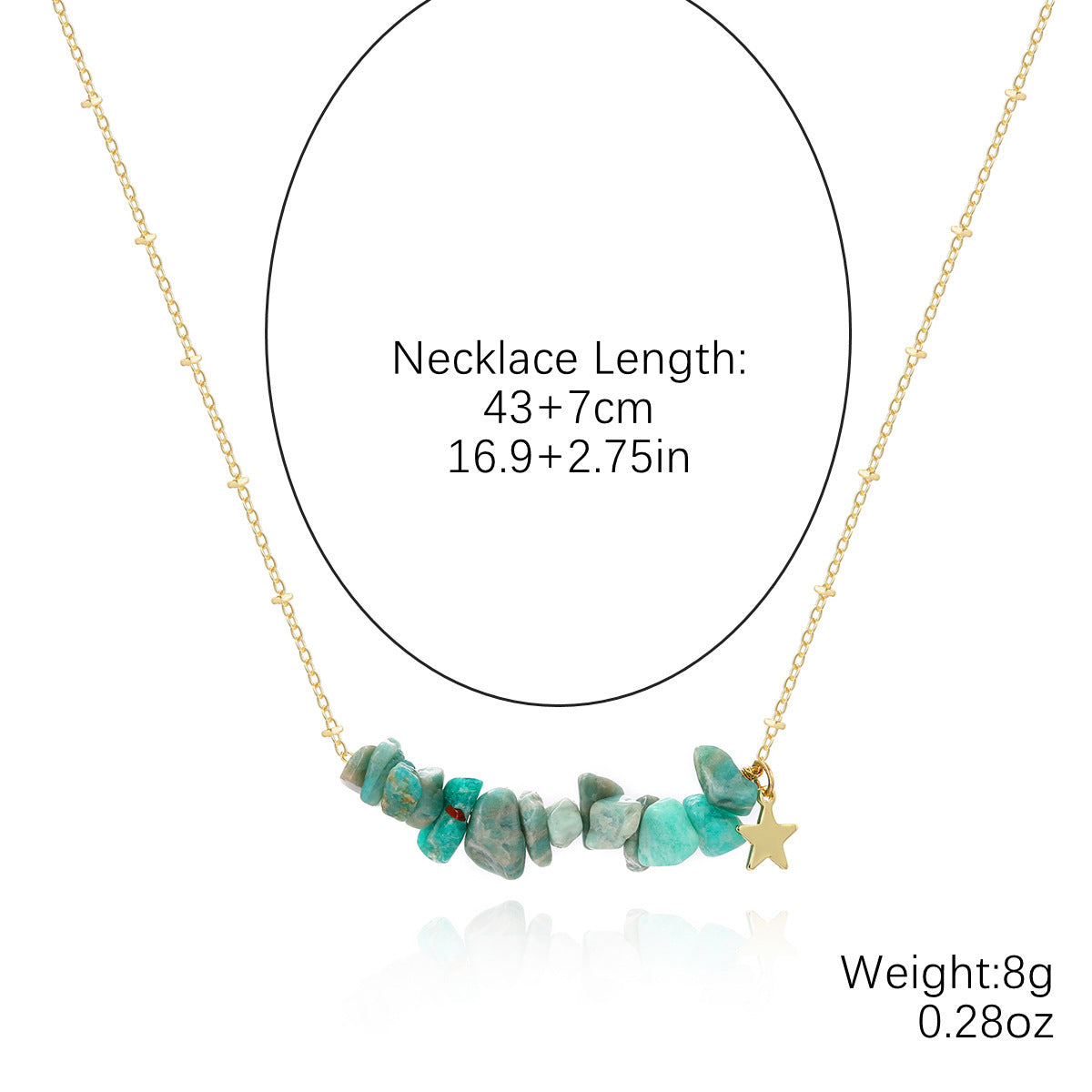Collier bohème en pierre concassée colorée