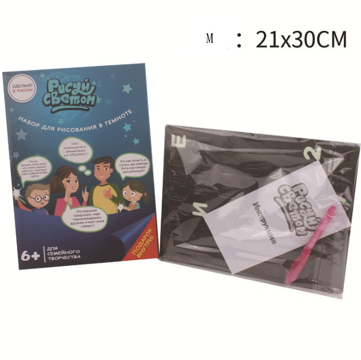 Jouet éducatif tapis de dessin 3D magique 8 effets de lumière Puzzle planche carnet de croquis