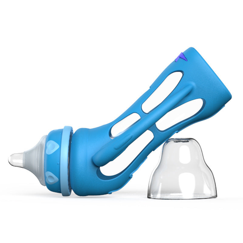 Biberón de cristal, pajita, resistente a caídas, botellas de agua para bebé, biberón de leche para niño, biberón recién nacido