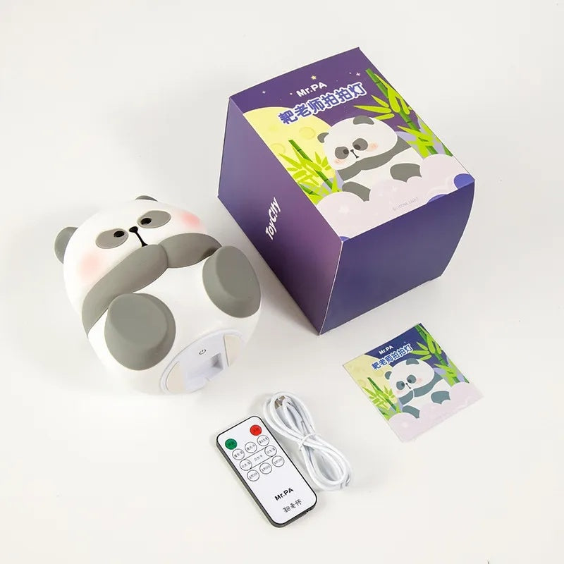 Lampe créative en forme de Panda en Silicone, veilleuse de décoration pour la maison