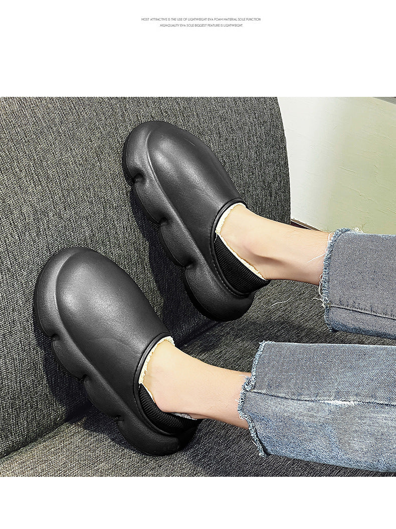 Chaussures d'hiver en coton à pain pour couple, plateforme et chaussures en velours imperméables