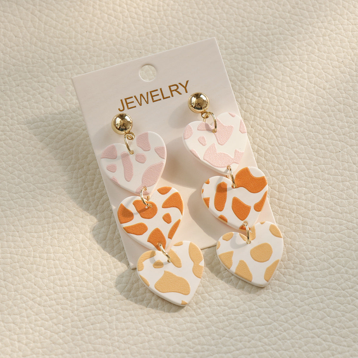 Contrast Color Holiday Girl New Acrylic Clay Texture Color Earrings
