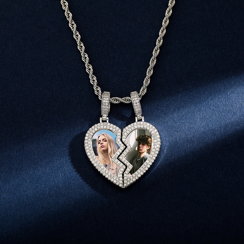 Collier multi-parties en forme de cœur de personnalité de la mode
