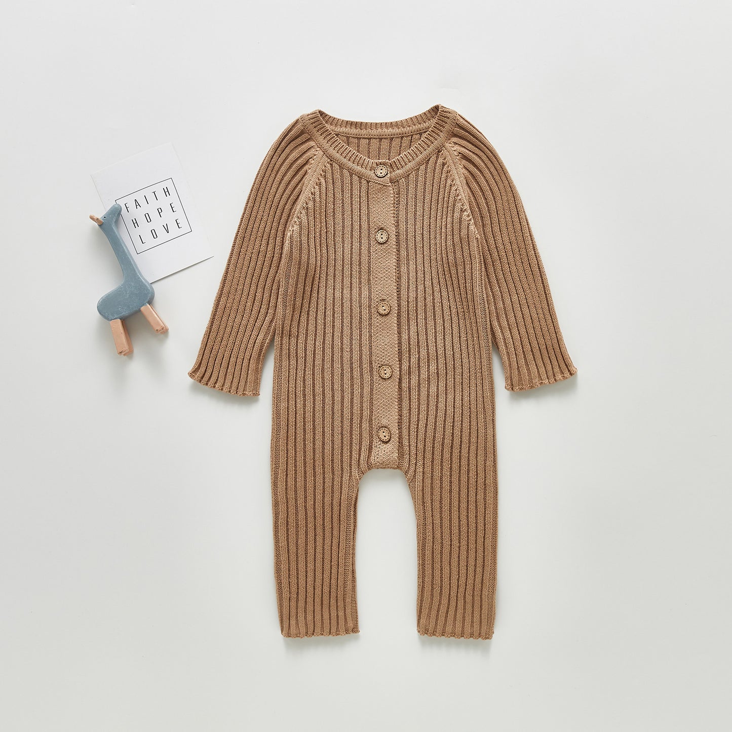 Combinaison tricotée à manches longues pour bébé, barboteuse, printemps et automne