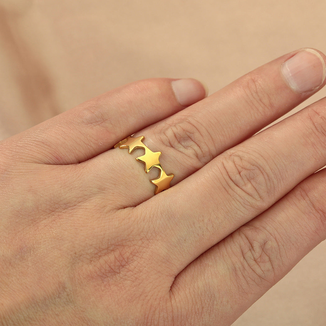 Anillo ajustable de estrella pequeña para mujer joyería vintage