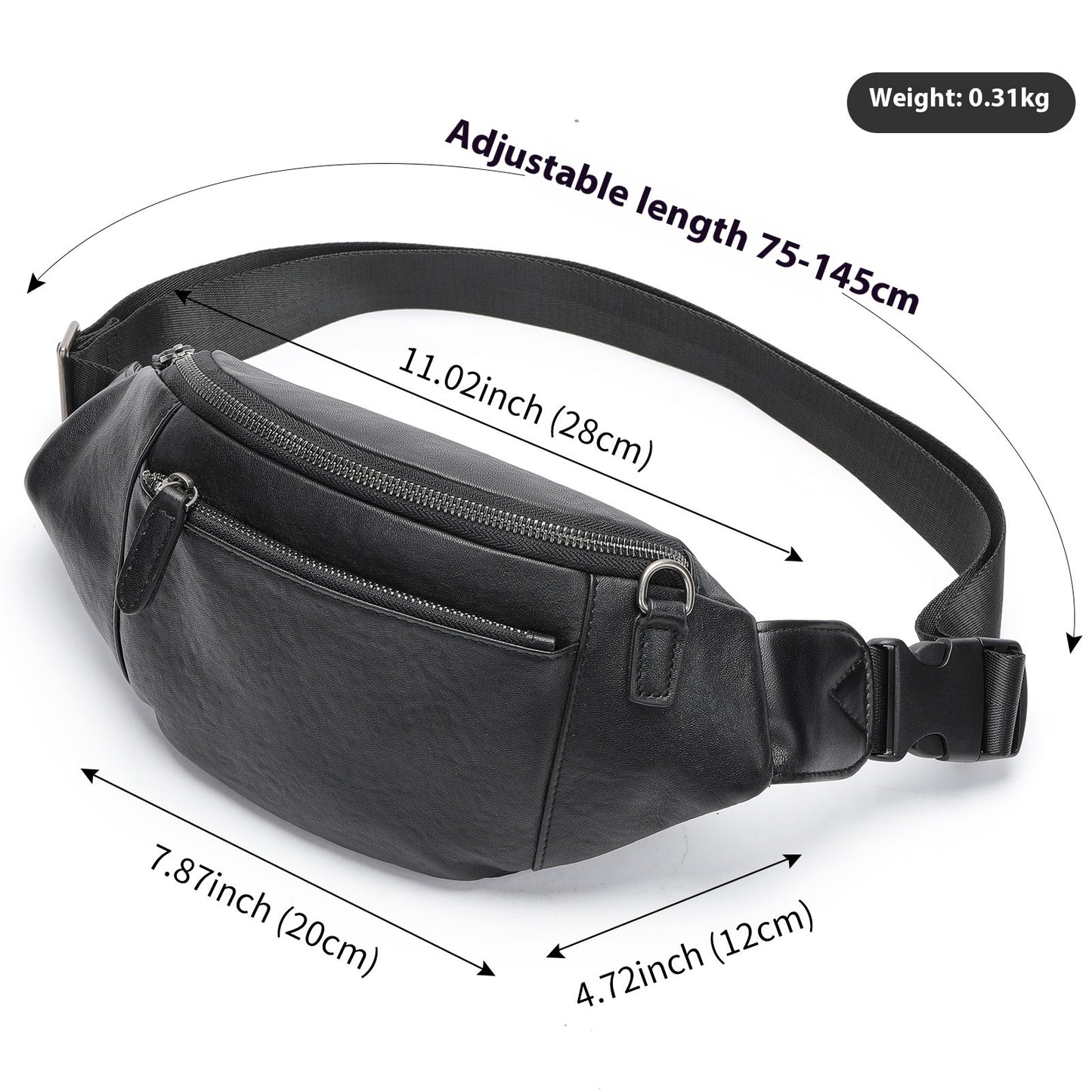 Sac messager en cuir véritable pour hommes, sac de poitrine multifonctionnel à première couche en peau de vache