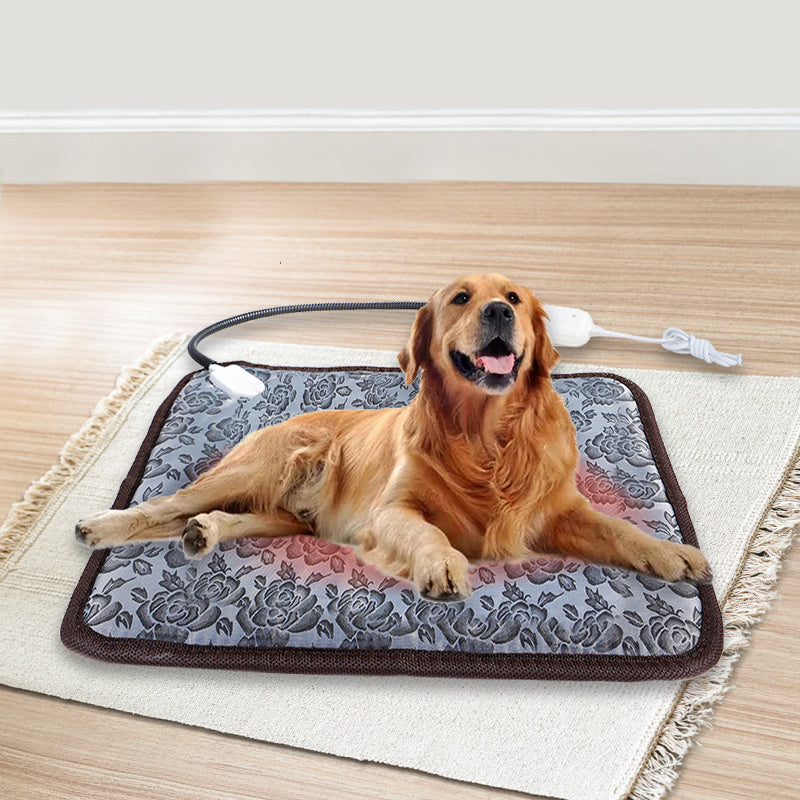 Coussin chauffant pour animaux de compagnie pour chien chat tapis chauffant intérieur électrique étanche chien coussin chauffant avec cordon résistant à la mastication hiver couverture pour animaux de compagnie plus chaud