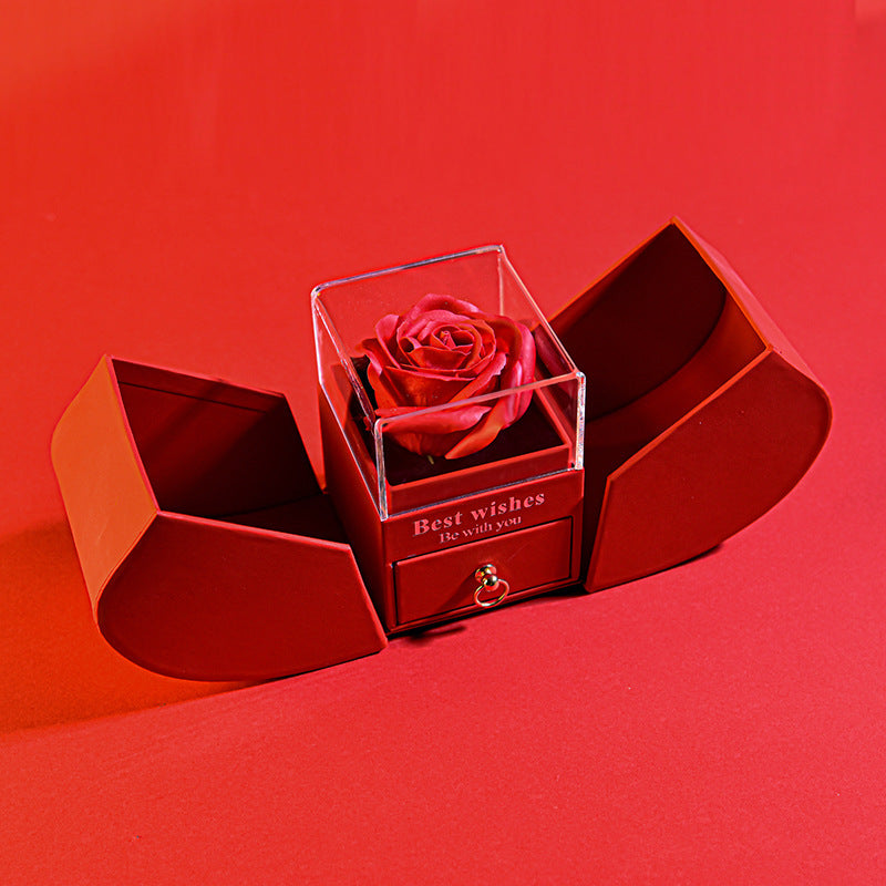 Eternal Rose Apple Gift Box Women Necklace Valentine's Day Wedding Jewelry