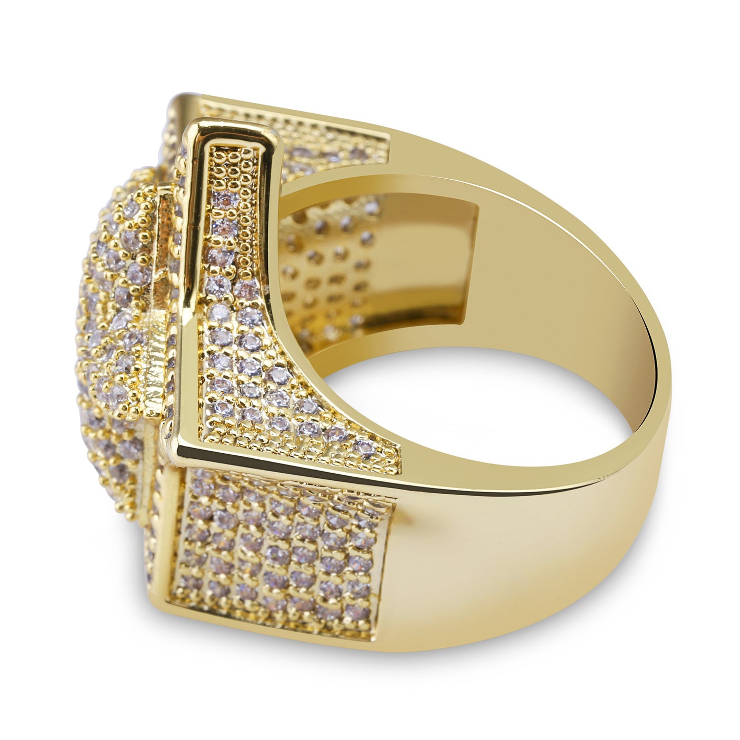 Bague Tridimensionnelle Étoile À Cinq Branches Légèrement Incrustée De Zircon