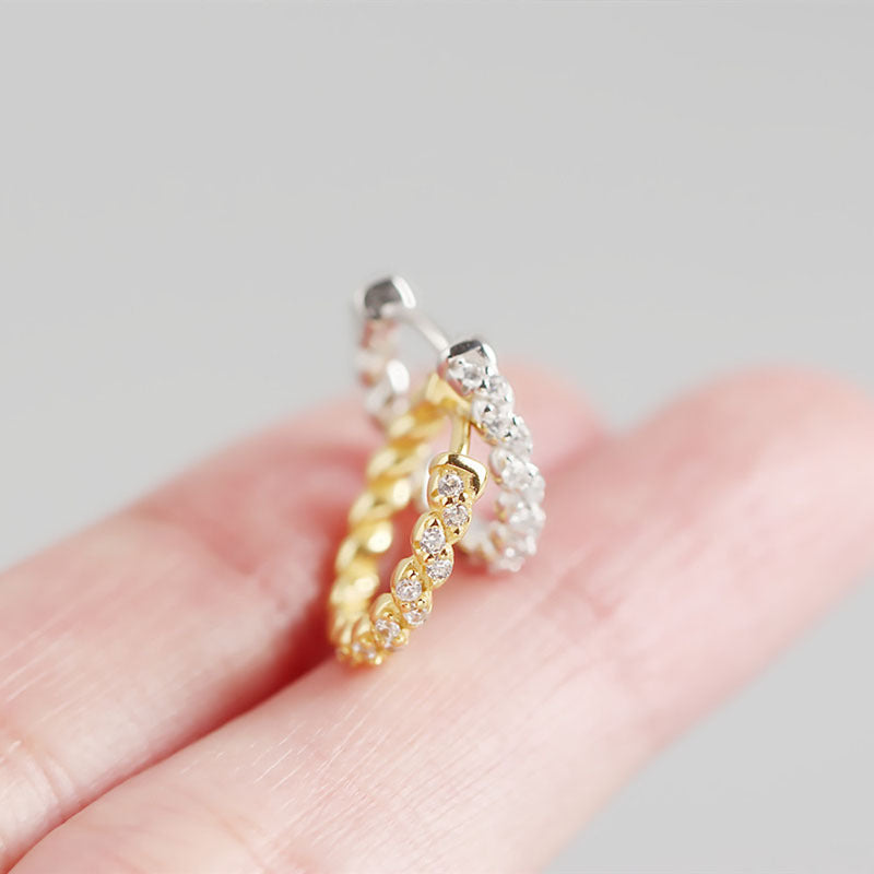 Boucles d'oreilles Vintage à motif de vis, plaqué or, Zircon pour femmes