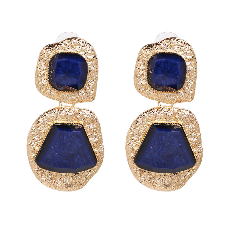 Personality Alloy Inlaid Jewel Earrings