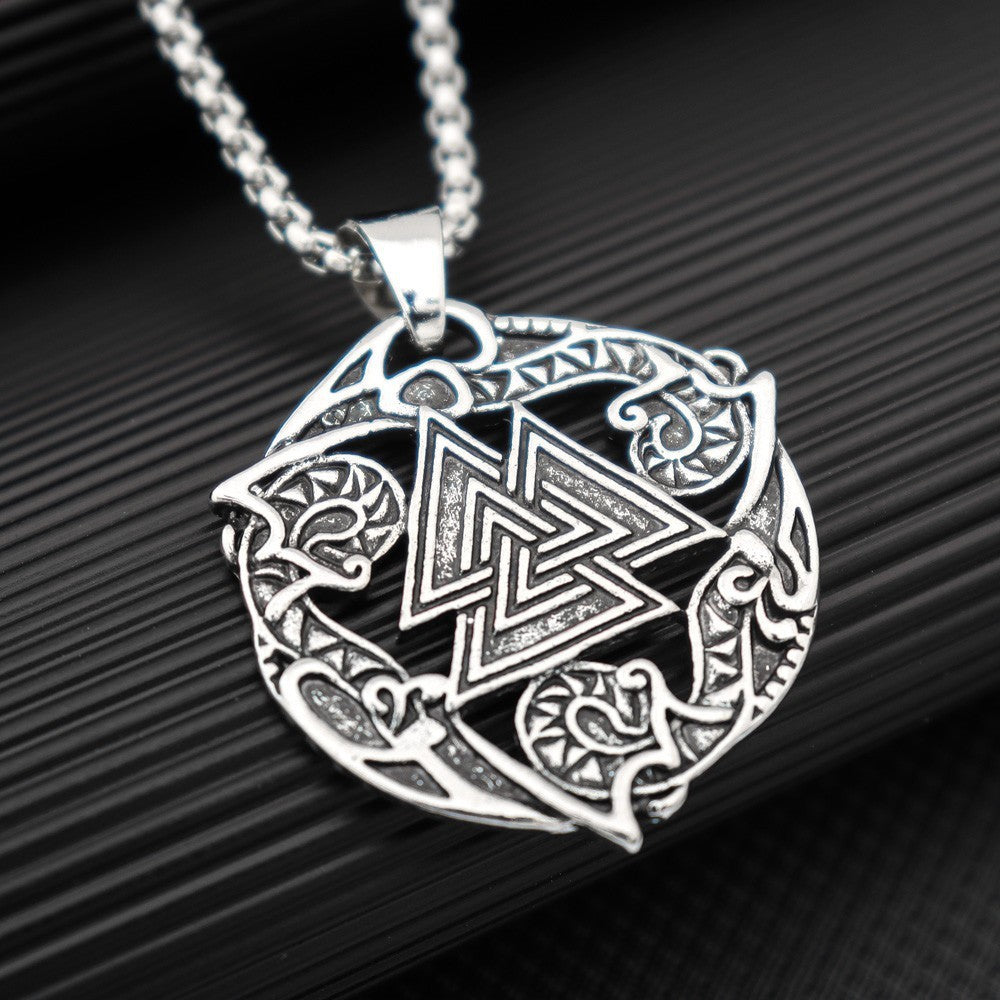 Pendentif collier triangle empilé rétro européen et américain