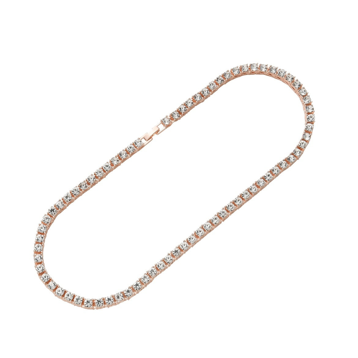Exquisito collar estilo callejero con diamantes y circonitas