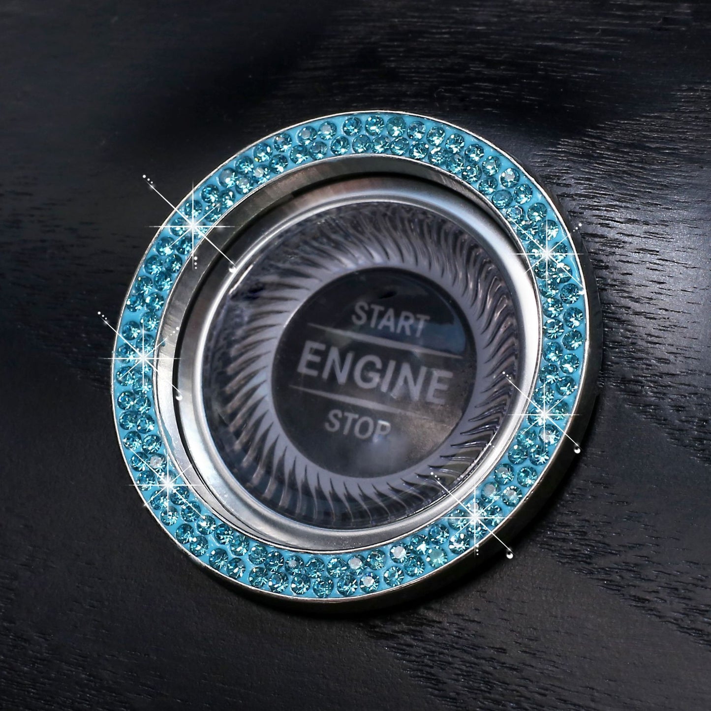 Diamond-encrusted Car One-button Start Decorative Ring  Stickers Women