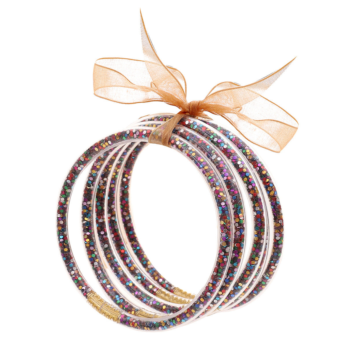 Tube en plastique particules de poudre d'or paillettes cinq bracelets