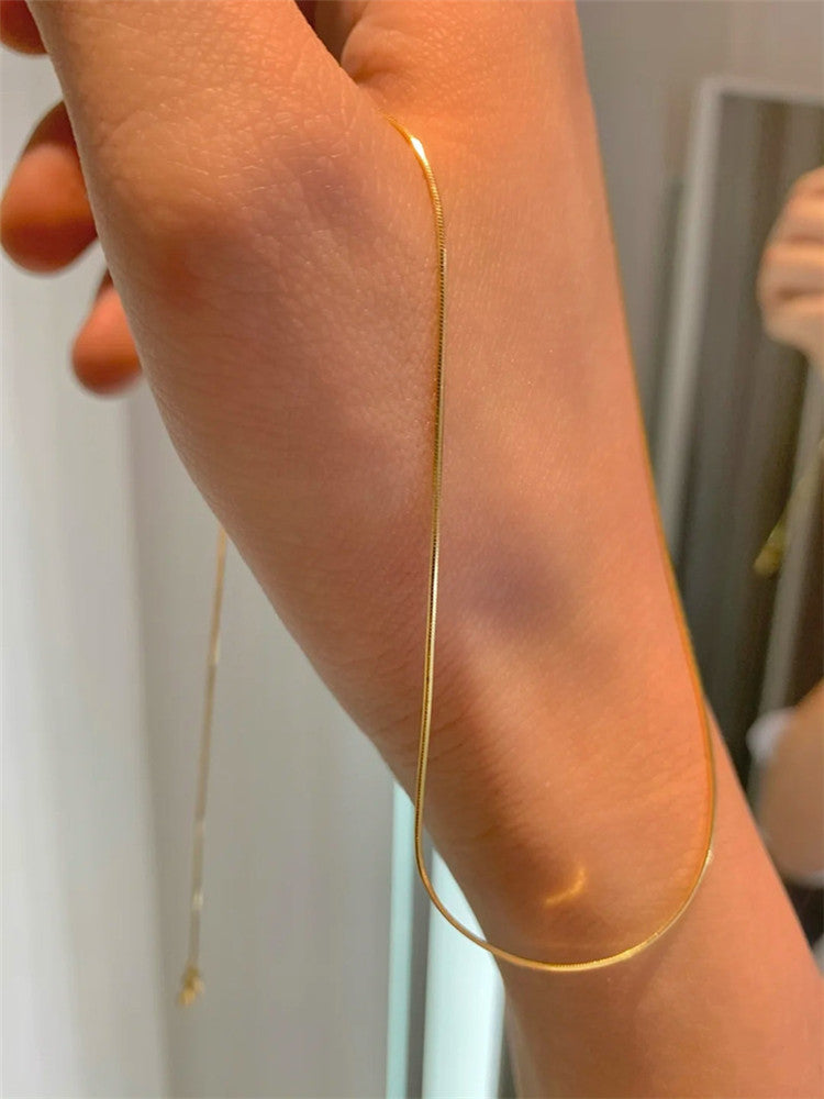 Exquisite Small Necklace Men's And Women's Same Square Snake Chain