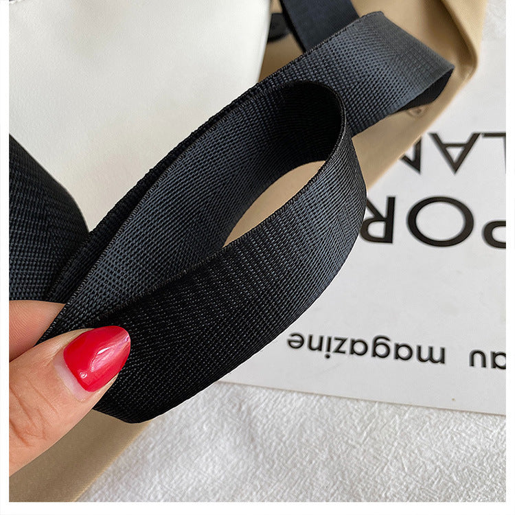 Bolso de cintura con cremallera doble de superficie suave informal de color sólido combinable con todo a la moda para mujer