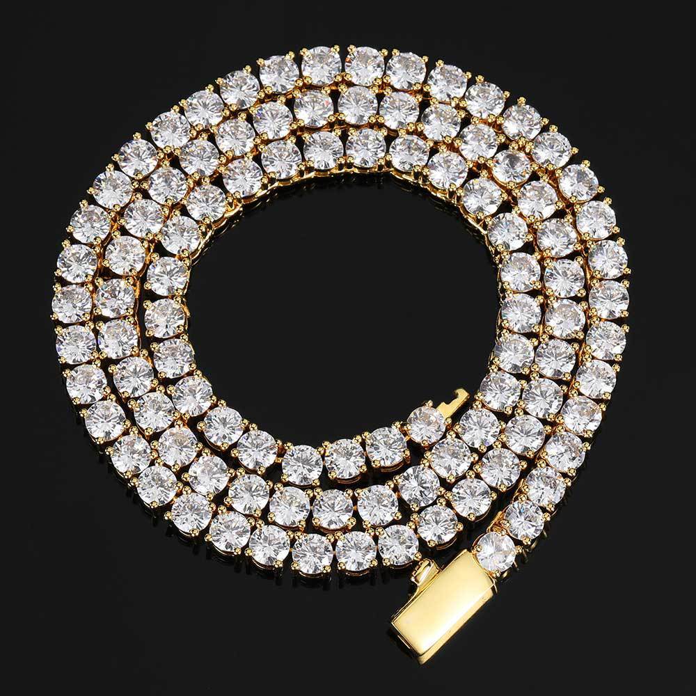 Men's Versatile Single Row Diamond Zircon Necklace