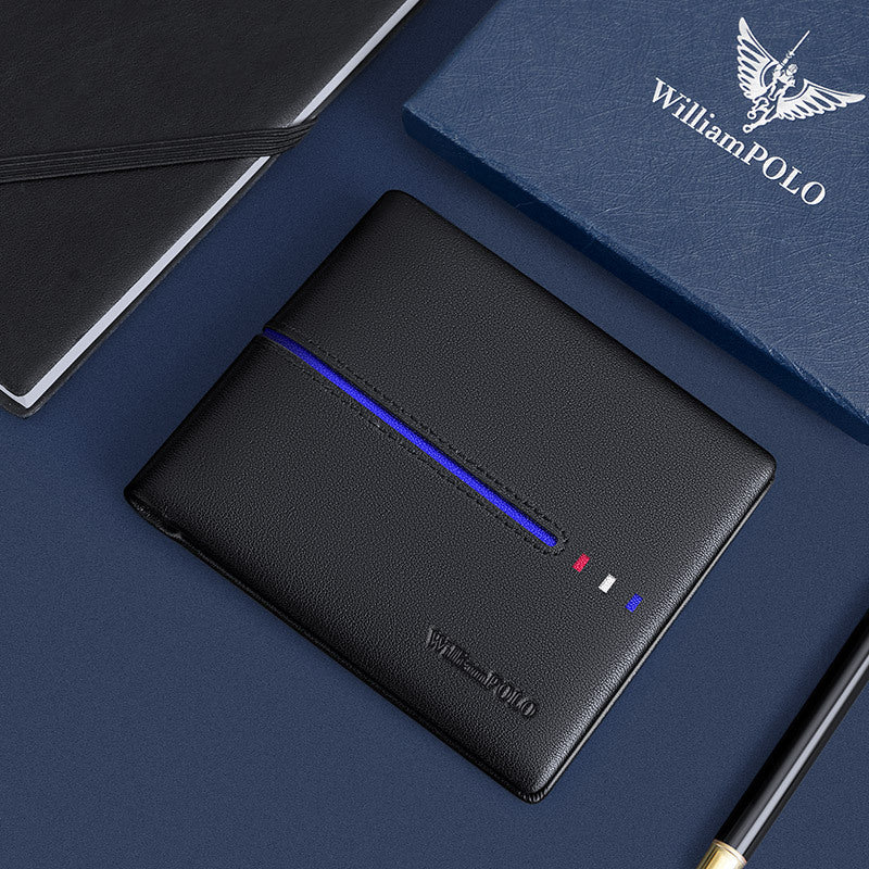 Cartera para hombre Piel de vacuno de primera capa informal que combina con todo